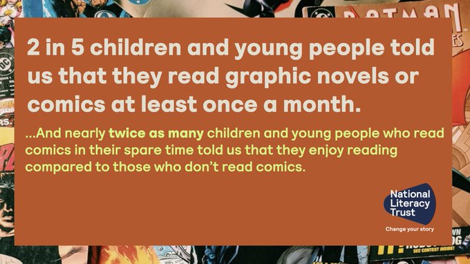 National Literacy Trust say 2 in 5 children read graphic novels once a&nbsp;month